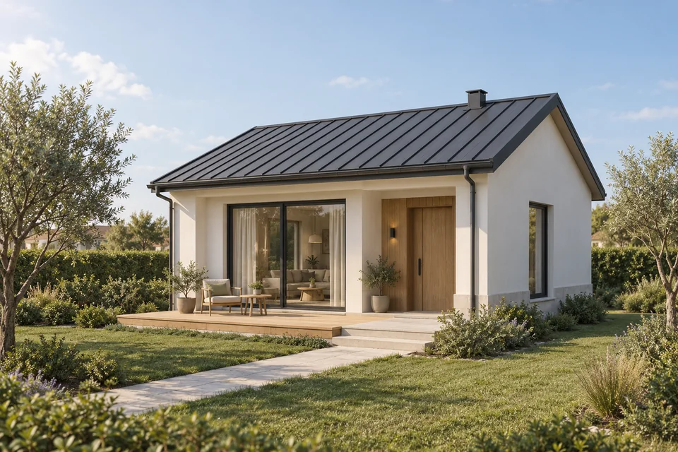 PXL Mola 55, 1+1, 55 m² hedef brüt kapalı alanlı tek katlı villa konsept görselleştirmesi